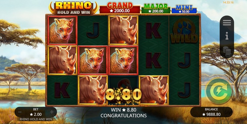 Rhino Hold and Win slot screen 3