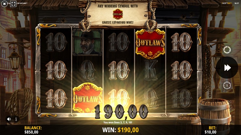 Van Der Wilde and the Outlaws slot screen 3