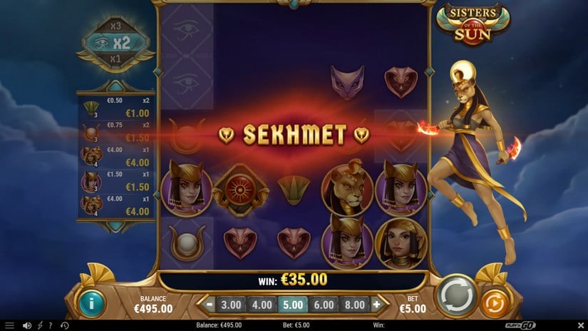 Sisters of the Sun slot screen 4