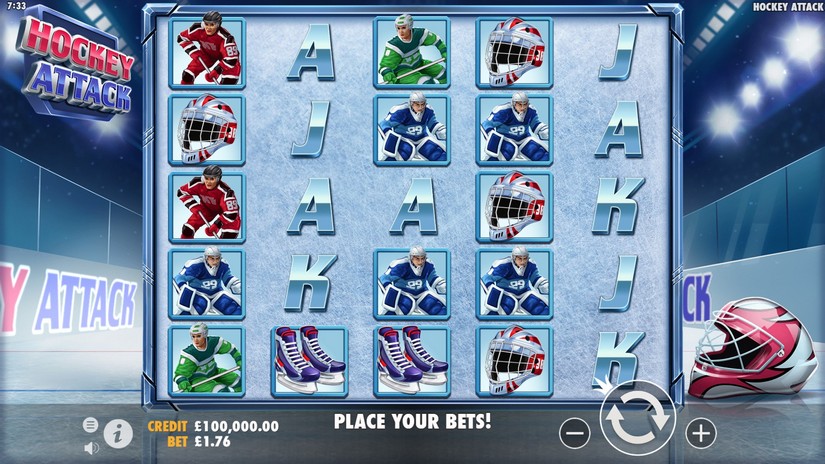 Hockey Attack slot screen 2