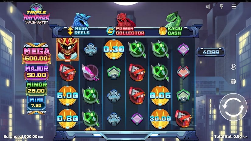 Triple Rampage slot screen 1