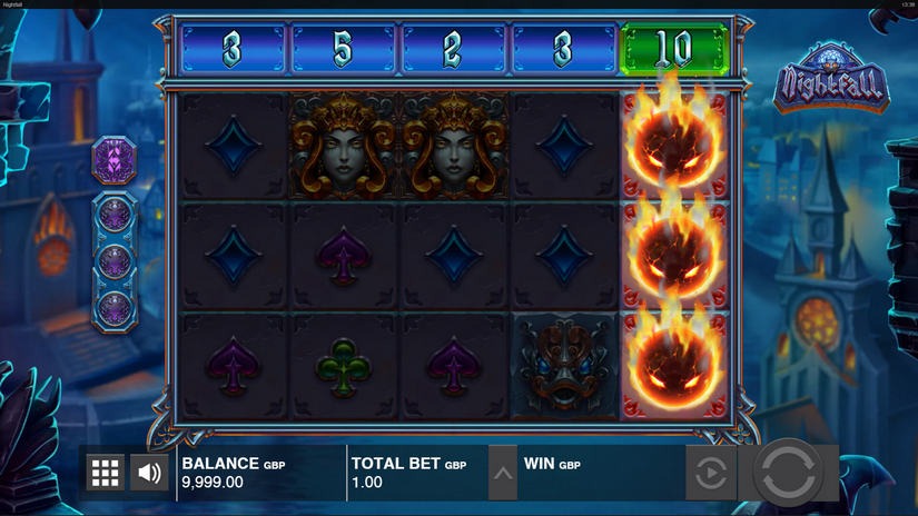 Nightfall slot screen 1