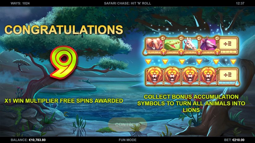 Safari Chase Hit ‘n’ Roll slot screen 4