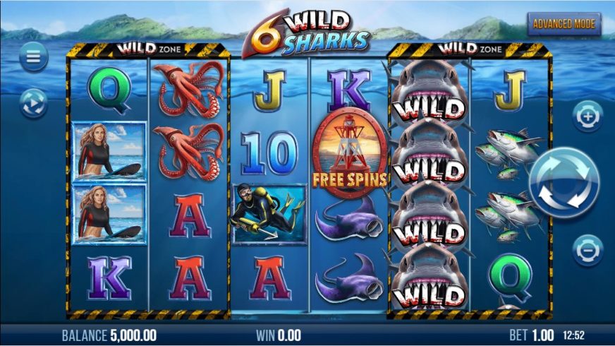 6 Wild Sharks slot screen 1