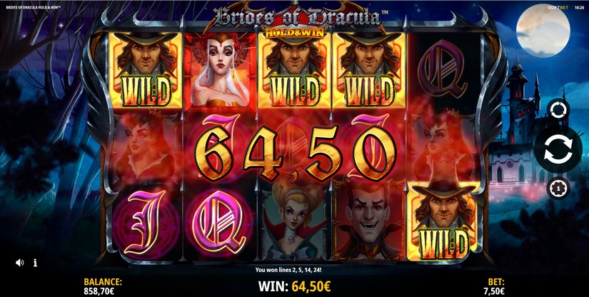 Brides of Dracula Hold and Win slot screen 3