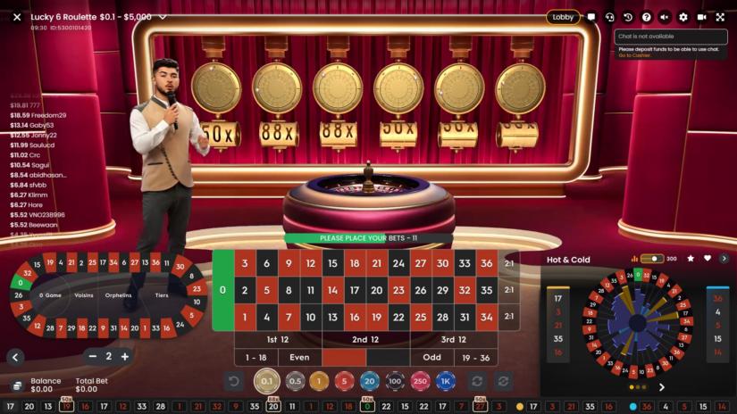 Lucky 6 Roulette slot screen 1