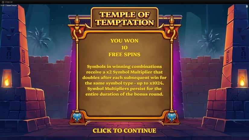 Desert Temple slot screen 4