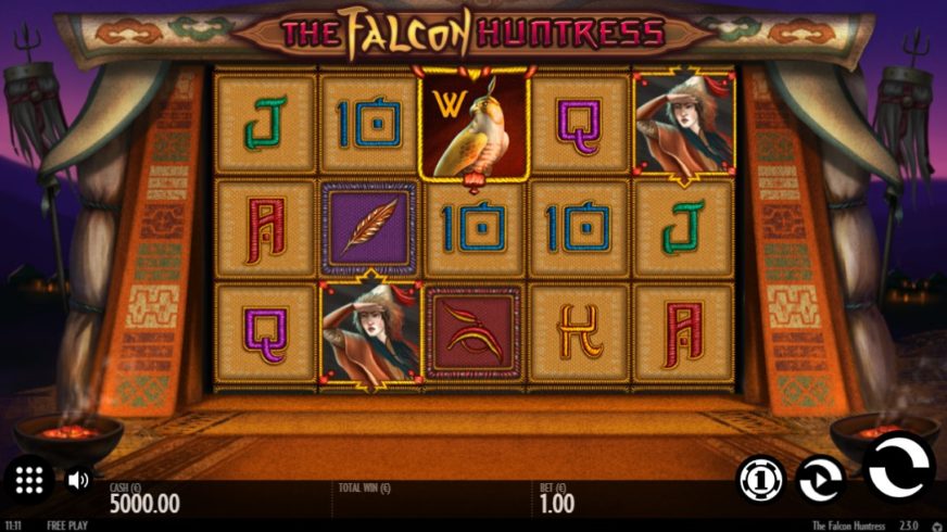 The Falcon Huntress slot screen 2