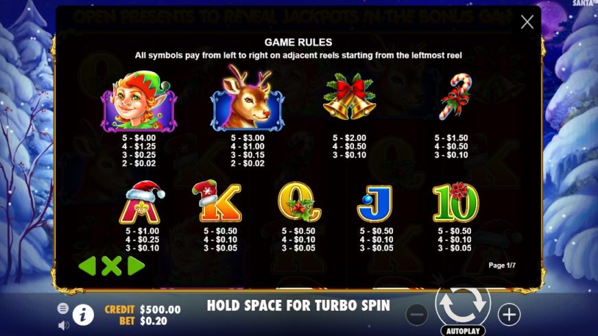 Santa slot screen 2