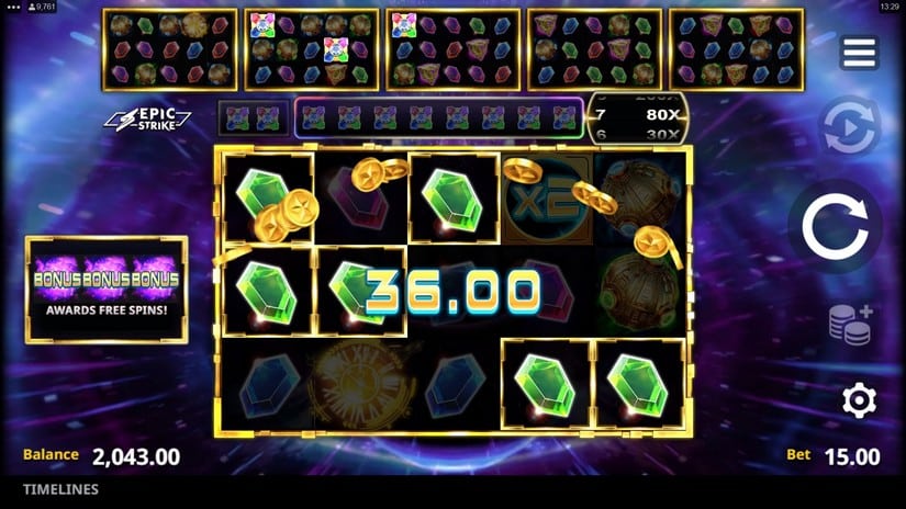 Timelines slot screen 4