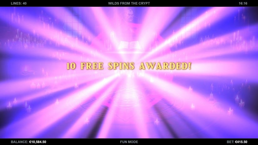 Wilds from the Crypt slot screen 2