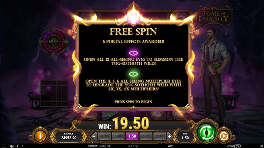 Rich Wilde and the Tome of Insanity bonus activation