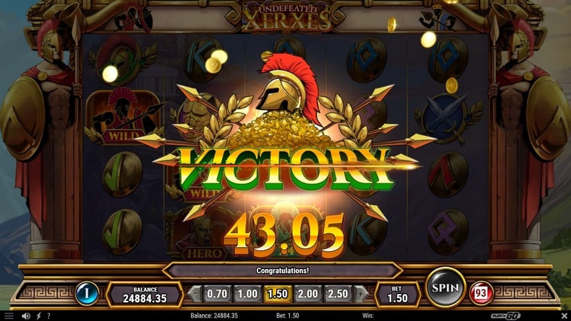 Undefeated Xerxes slot screen 4