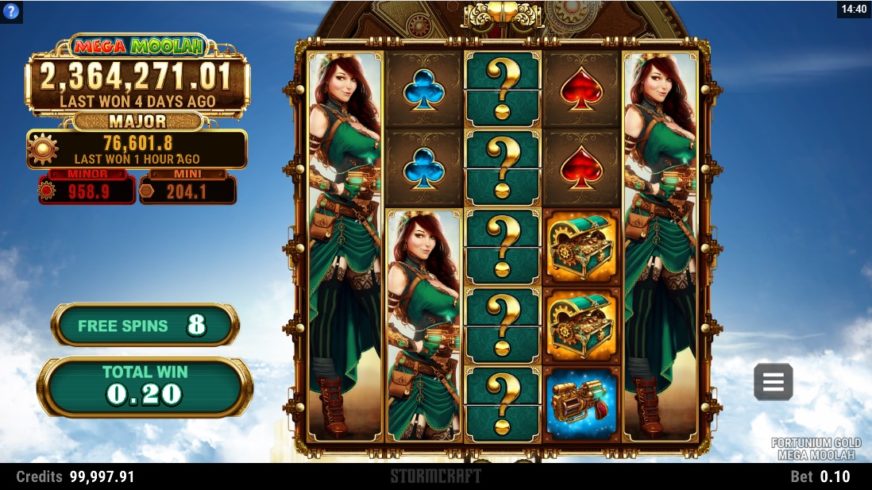 Fortunium Gold Mega Moolah slot screen 4