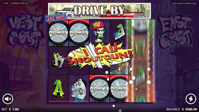 East Coast vs West Coast slot screen 2