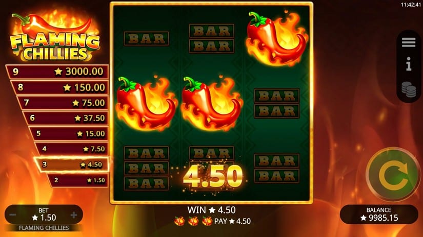 Flaming Chilies slot screen 3