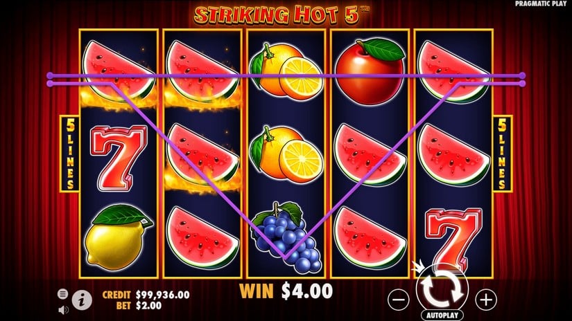 Striking Hot 5 slot screen 3