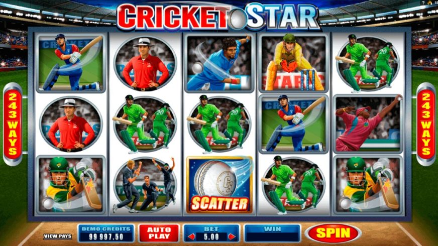 Cricket Star slot screen 1