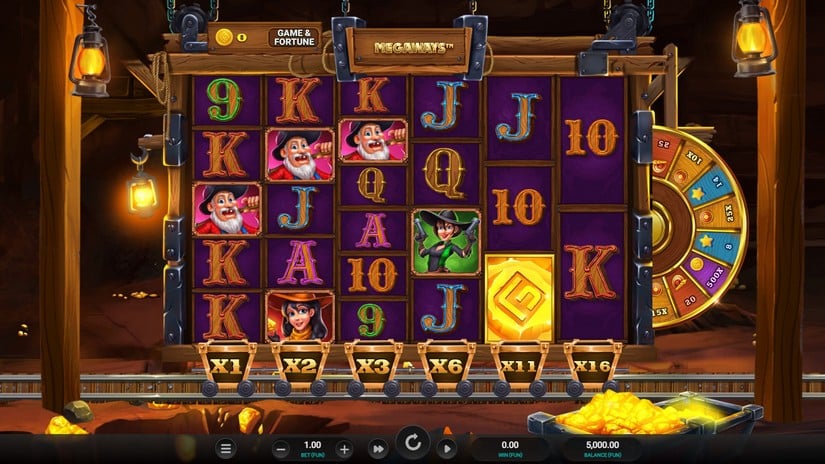Gold Rush Frenzy Megaways slot screen 1