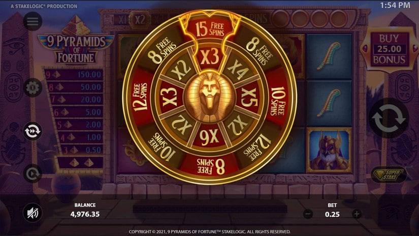 9 Pyramids of Fortune slot screen 4