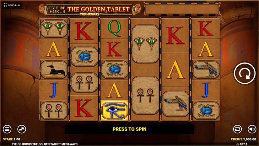Eye Of Horus The Golden Tablet Megaways slot screen 1