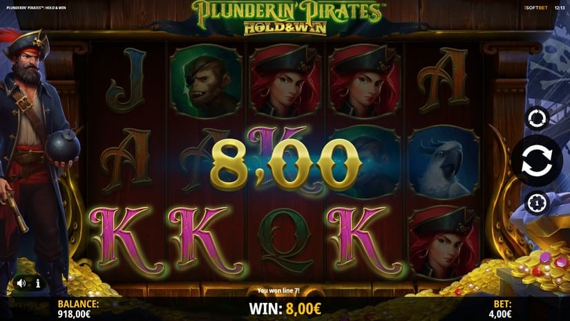 Plunderin Pirates Hold and Win slot screen 2