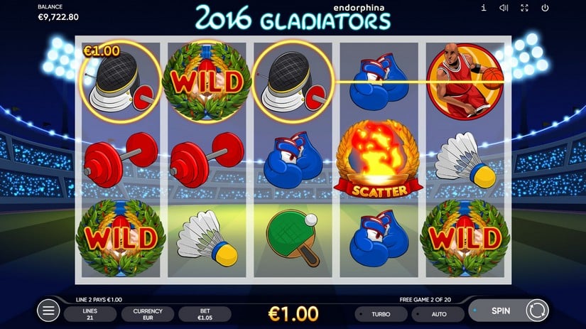2016 Gladiators slot screen 4