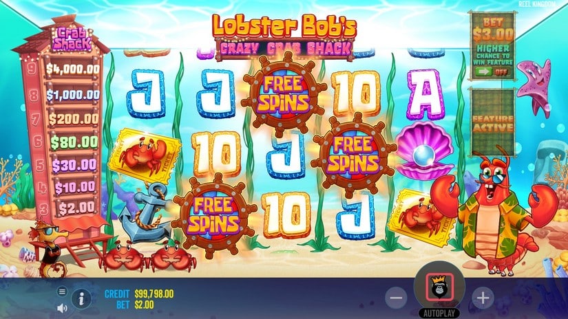 Lobster Bob’s Crazy Crab Shack slot screen 2