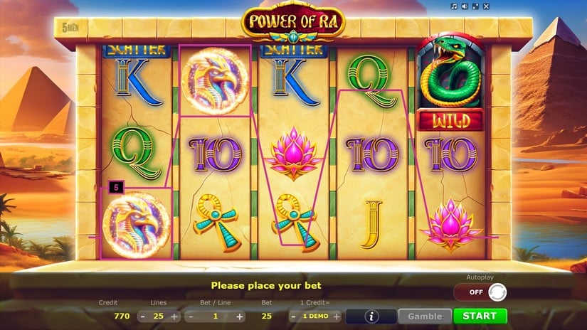 Power of Ra slot screen 2