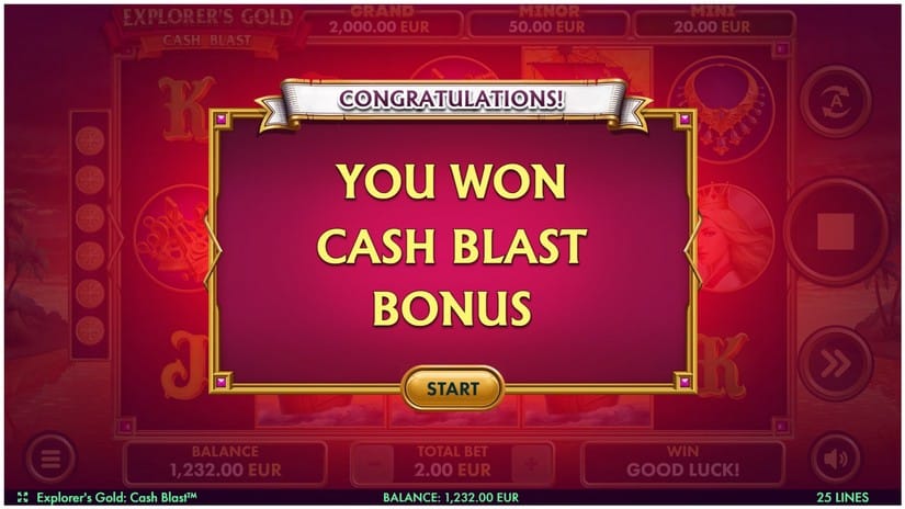 Explorer’s Gold Cash Blast slot screen 3