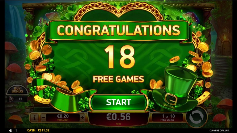 Clovers of Luck slot screen 3