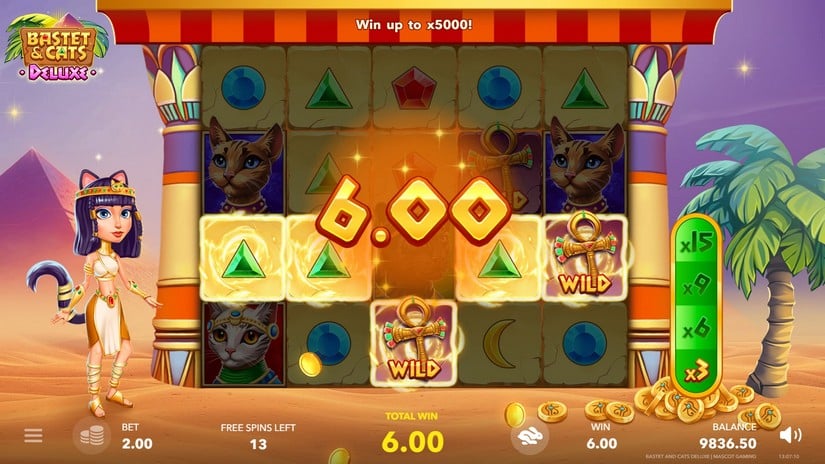 Bastet and Cats Deluxe slot screen 2