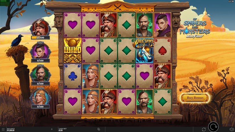 Of Sabers and Monsters slot screen 1