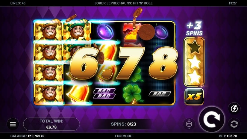 Joker Leprechauns Hit-N-Roll slot screen 7