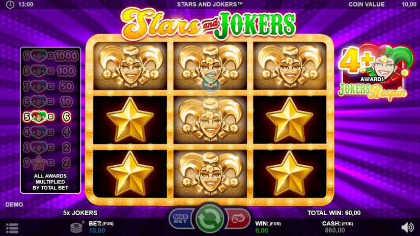 Stars and Jokers slot screen 5