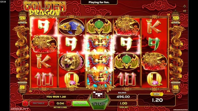 Golden Dragon slot screen 2