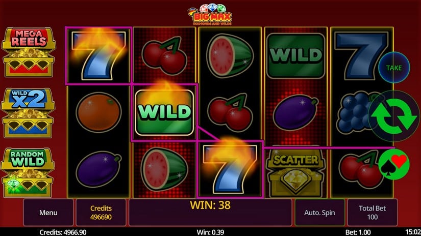 Big Max Diamonds and Wilds slot screen 4