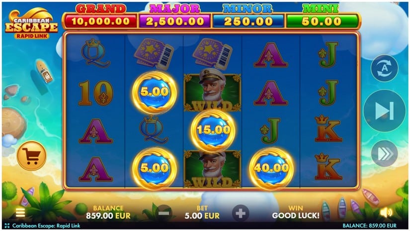 Caribbean Escape: Rapid Link slot screen 2
