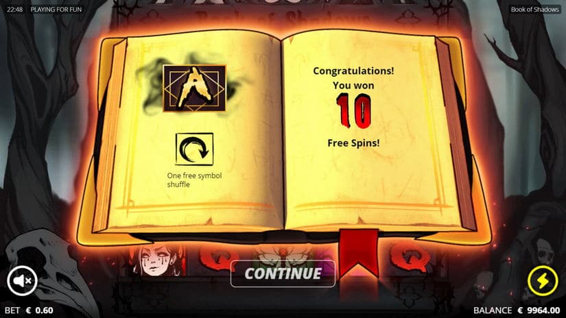 Book of Shadows slot screen 2
