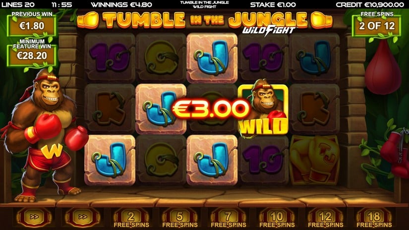 Tumble in the Jungle Wild Fight slot screen 4