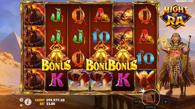 Might of Ra slot screen 4