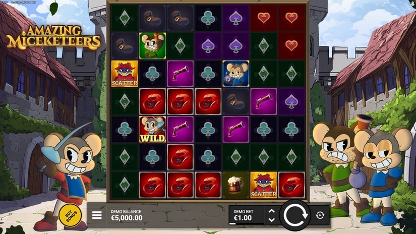 Amazing Miceketeers slot screen 1