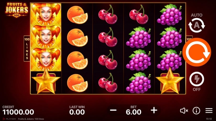 Fruits & Jokers: 100 Lines slot screen 1
