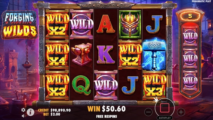 Forging Wilds slot screen 5