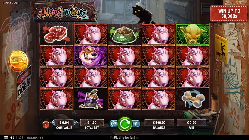 Angry Dogs slot screen 1