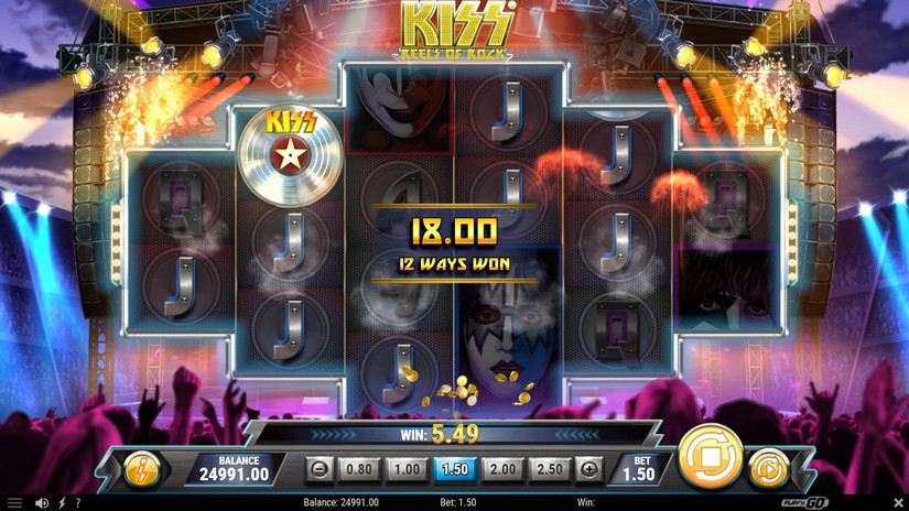 KISS Reels of Rock slot screen 2