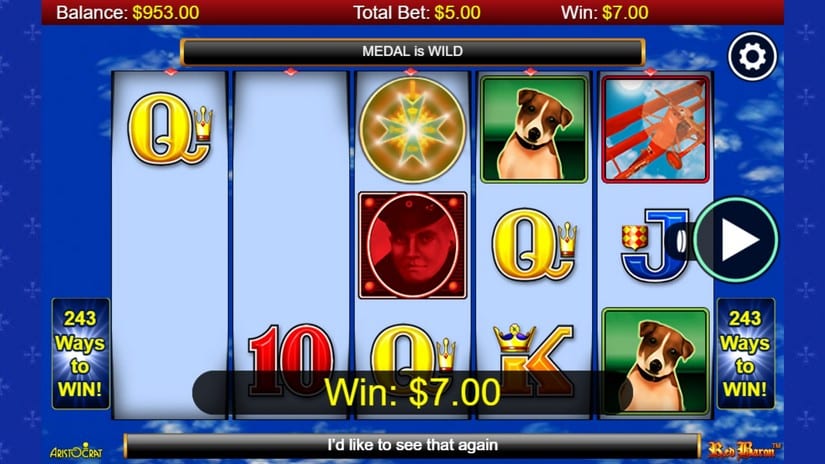 Red Baron slot screen 2