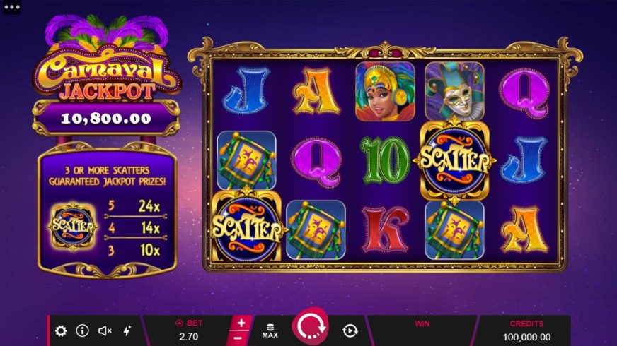 Carnaval Jackpot slot screen 1