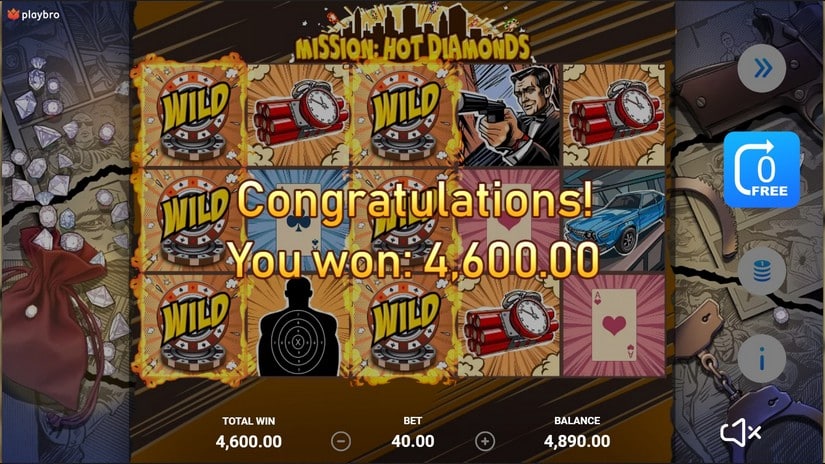 Mission: Hot diamond`s slot screen 5