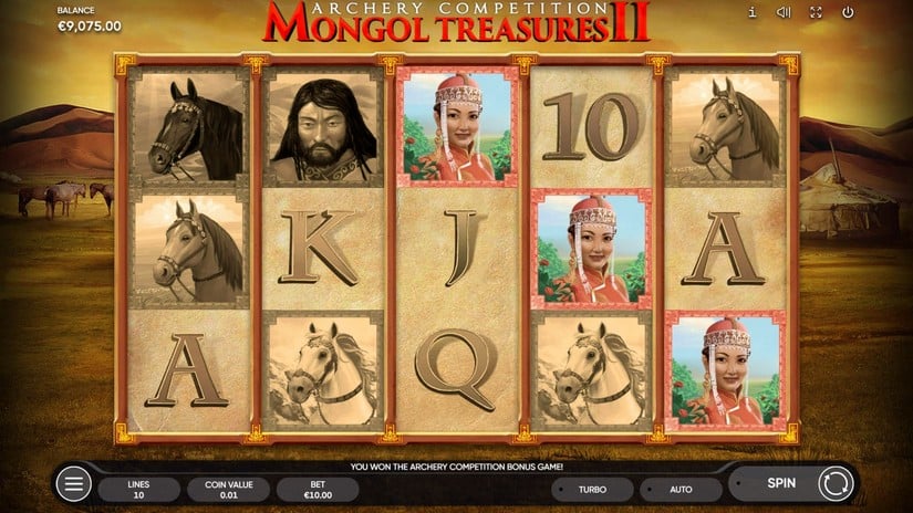 Mongol Treasures 2 Archery Competition slot screen 2